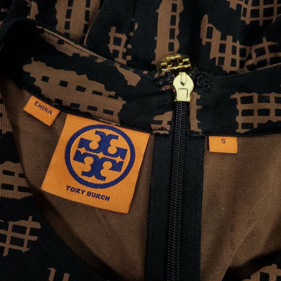 Tory Burch Cadence Sheath Brown Black Dress - Picture 8 of 8